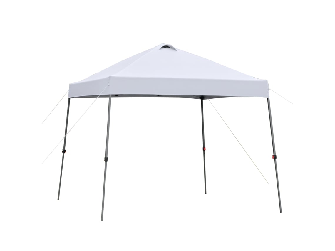 Tenda Dobrável 3x3 Portátil de Jardim com Bolsa de Transporte com Rodas Aço para Exterior Festas Campismo Branco DECORALAR TECH