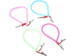 Conjunto De 4 Prendedores Babador Odontológicos Coloridos Azul, Verde, Roxo E Vermelho, Resistentes Ao Calor, Multiuso