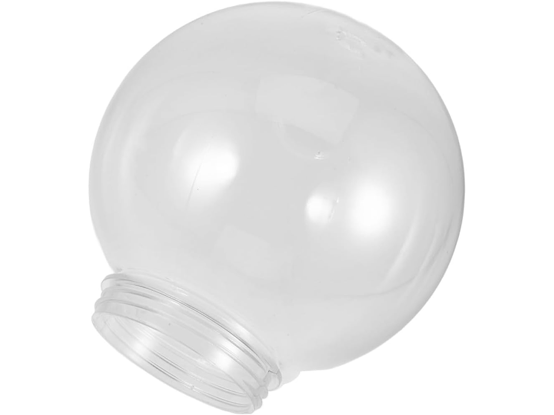 Design Sólido E Elegante, Luminária Esférica De Acrílico Transparente De 25 Cm Com Abertura De 12 Cm Para Iluminação.