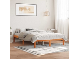 Vidaxl Cama Sem Colchão 120x190 Cm Madeira Pinho Maciça Castanho-mel