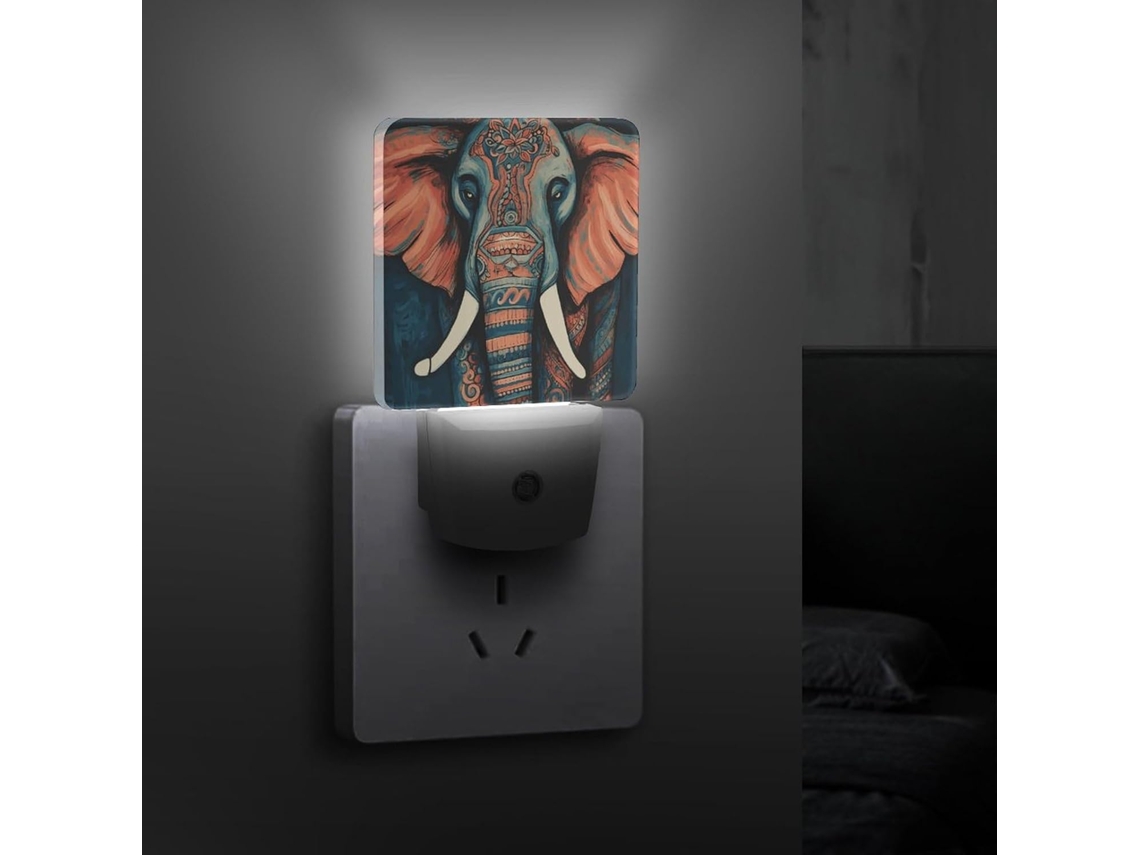 Luminária Noturna Com Design Abstrato De Elefante E Sensor Crepuscular, Eficiente E Decorativa Quarto, Banheiro