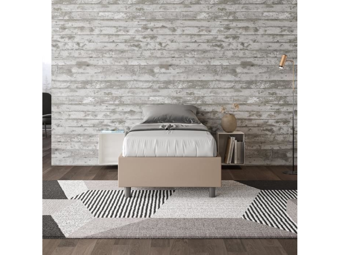 Estrutura de Cama de Solteiro Azelia Sem Base Castanho (80x210)