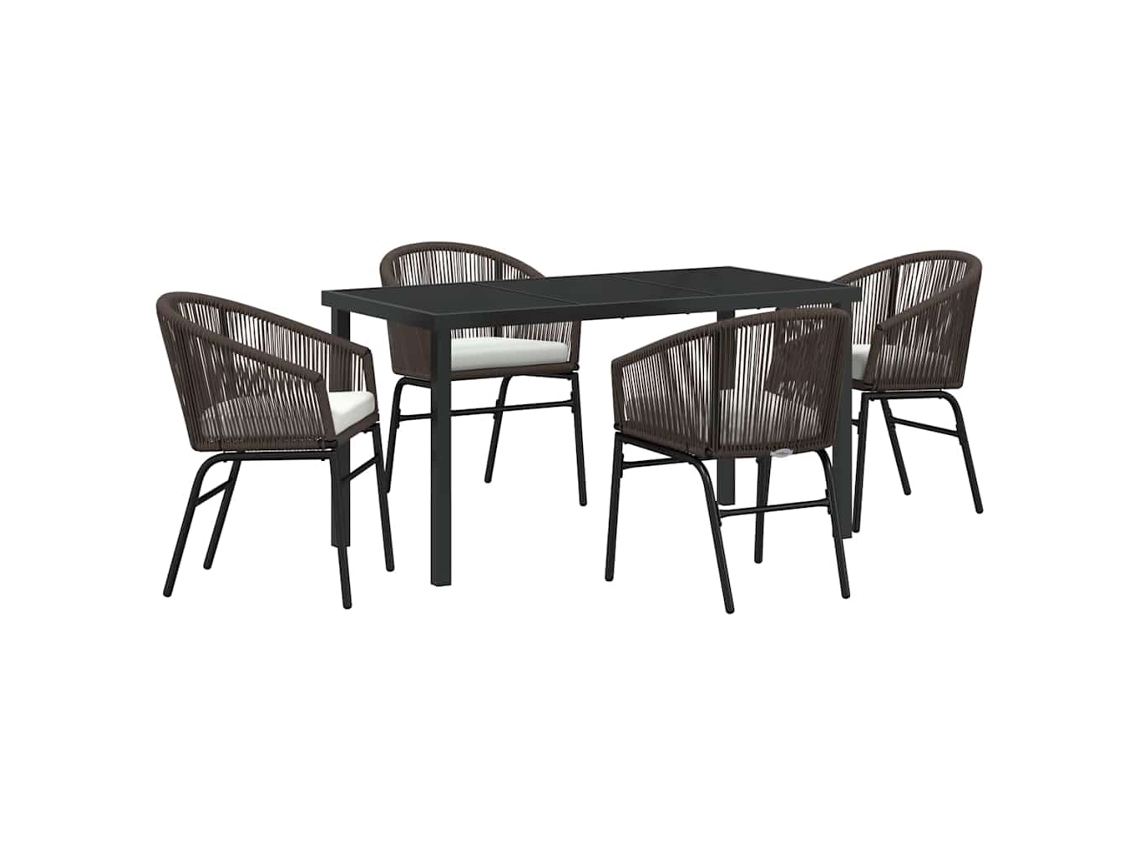 Maison Exclusive - Conjunto De Jantar Para Jardim 5 Pcs Castanho