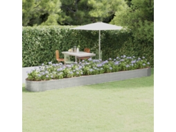 Vidaxl Canteiro Elevado Jardim 544x100x36 Aço Galvanizado Prateado