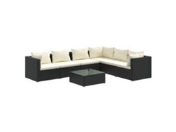 Garden Lounge Set, Garden Lounge Sets Vidaxl Preto Rattan / Vime (n/a)