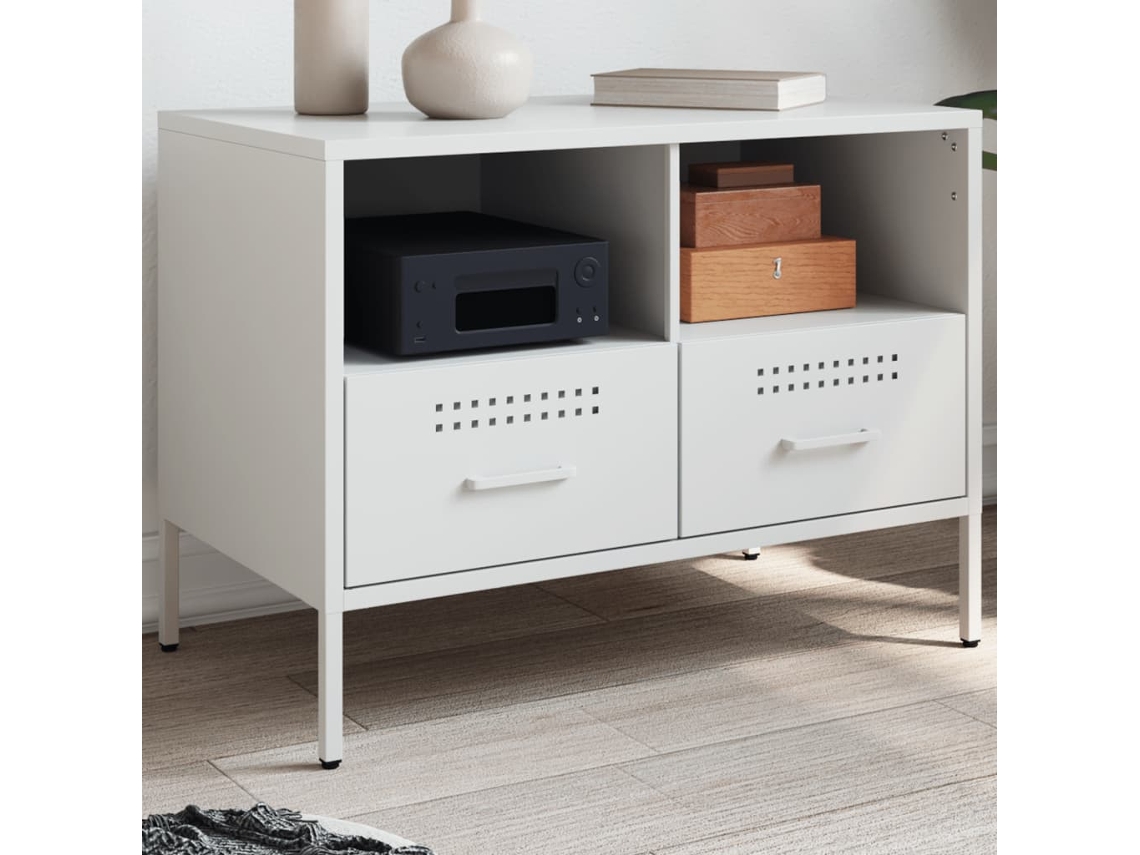 Vidaxl Móvel De Tv 68x39x50,5 Cm Aço Branco
