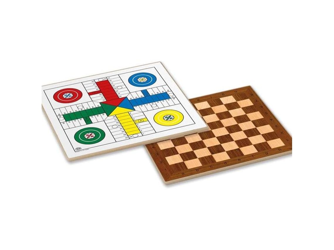 Tabuleiro de Jogo Do Cavalinho Xadrez e Damas Cayro 40 X 40 Cm