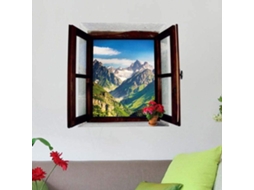 Adesivos de parede com simulação 3D de paisagem com janela falsa para quarto e sala de estar, adesivos decorativos de parede de 50x70 cm.