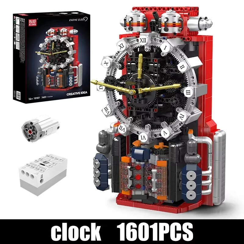 (1601 Peças) Quebra-cabeça Criativo De Mesa Com Modelo De Relógio De Motor Elétrico, Blocos De Construção Decorativos