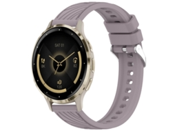 Bracelete para Garmin Venu 3s Silicone Textura Listrada Fivela de Aço Prate Roland Purple XIAOMOYU (18mm)