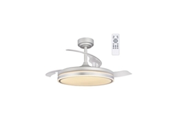Ventilador Led Com Pás Dobráveis Cinza Musgo 72w 7920lm Cct Dim Cristalrecord