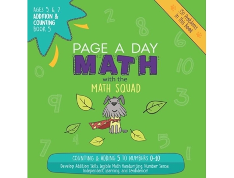 Livro Page A Day Math Addition Amp Counting Book 5 Adding 5 To The Numbers 0-10 De Janice Auerbach (inglês)