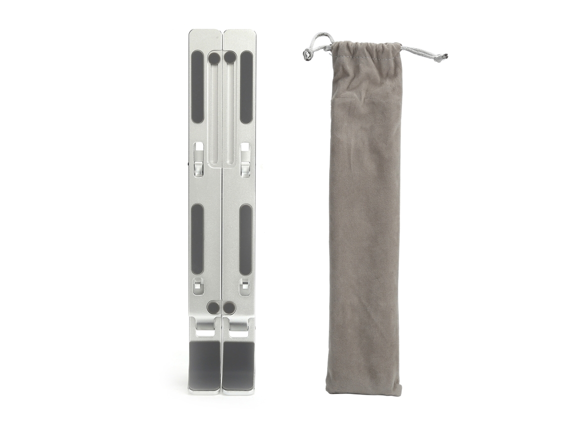 Suporte para Notebook e Tablet Ajustável de Metal Plegável Portátil Prata X2