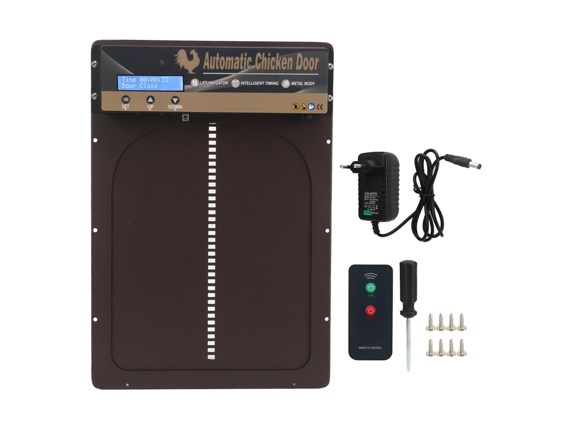 Porta Automática 3 em 1 para Pintos com sensor de luz, temporizador e controlo remoto compatível 100 240v LAXISCREED