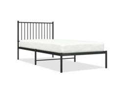 Estrutura de Cama com Cabeceira 90x200 Cm Metal Preto MAISON EXCLUSIVE