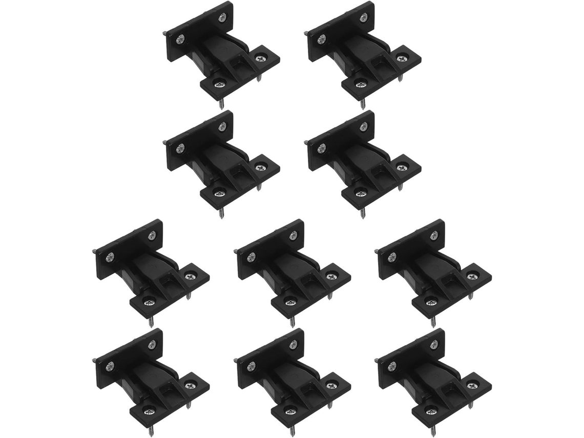 Kit De Instalação Rápida Para Móveis Com 10 Unidades De Plástico Preto.