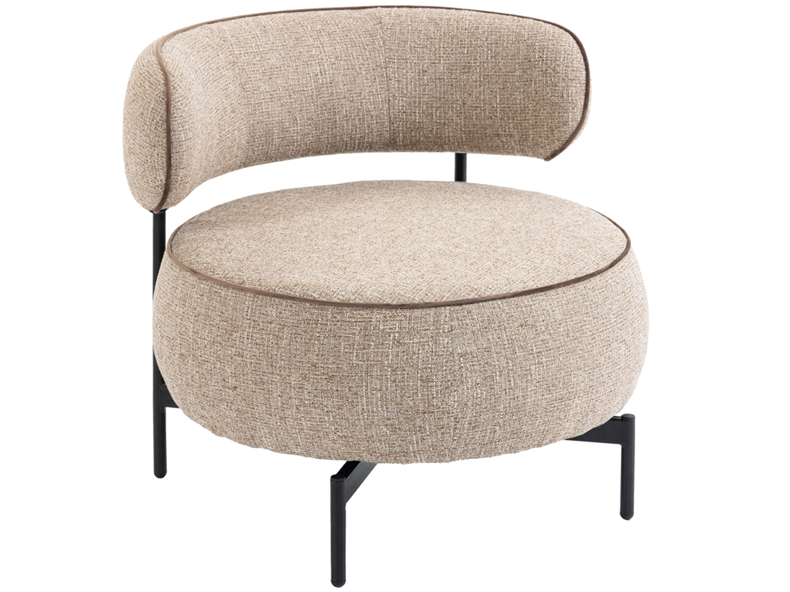 Poltrona Linho (100% Poliéster) Cor Bege 81x82x73 cm Homcom
