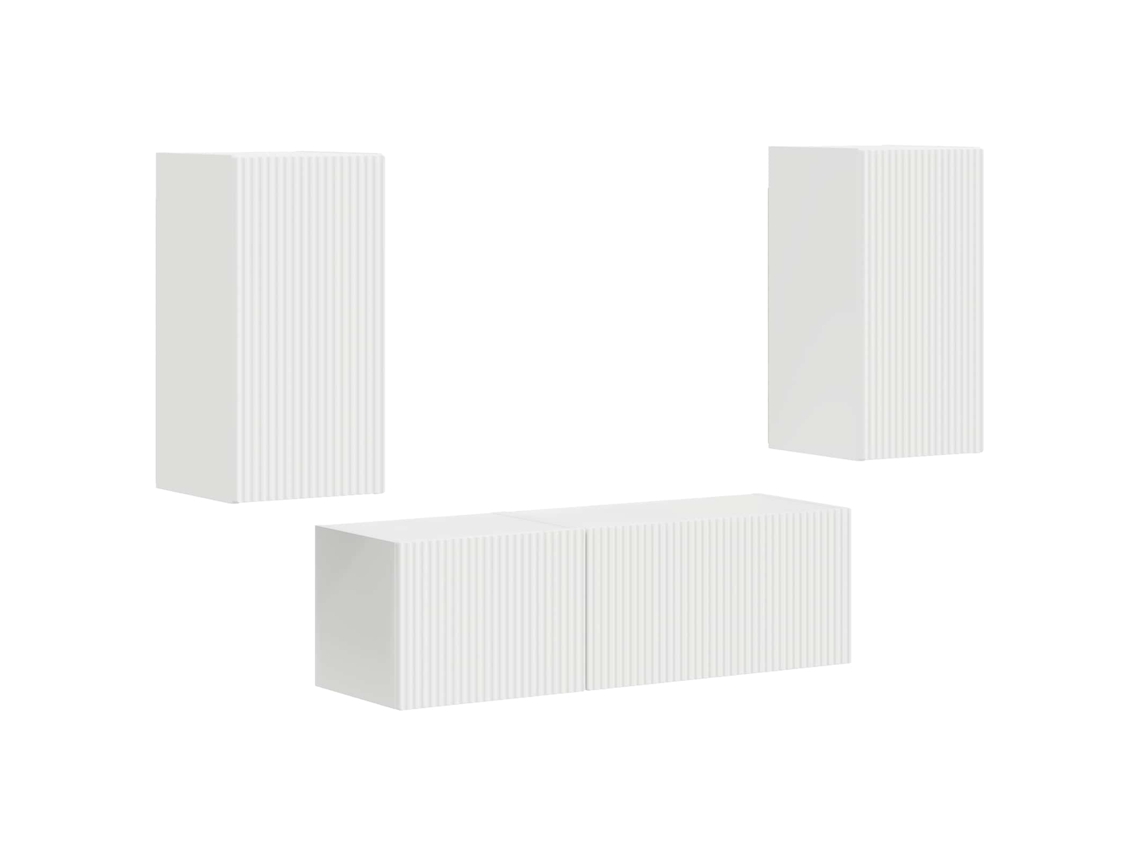 Conjunto de 4 peças de móvel para TV na parede, branco, exclusivo da MAISON