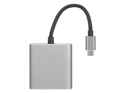Adaptador Mali Type C 3 em 1 com HDMI 4K, RJ45, PD3.0, para conexão multimídia e rede