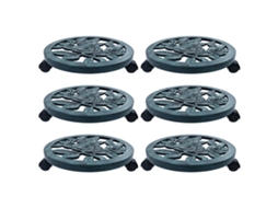 Vidaxl Suportes Com Rodas Para Plantas 6 Pcs 38 Cm Plástico Verde