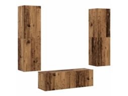 Tv Cabinet Set, Tv Cabinet Sets Vidaxl Marrom Madeira Processada (n/a)