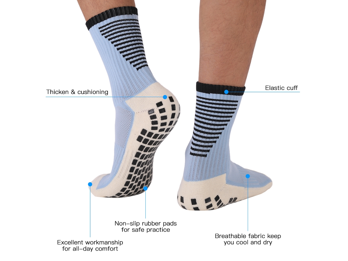 Yncm-meias De Futebol Antiderrapantes Respiráveis Nylon Algodão