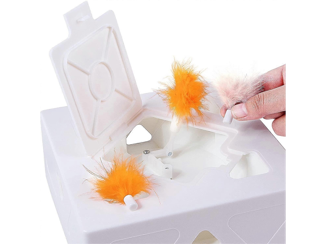 Brinquedo Interativo Para Gatos Com Penas E Sensor Automático