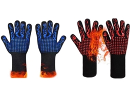 Conjunto De 2 Luvas Resistentes Ao Calor, Em Fibra Oxidada Retardante De Chamas, Até 800 °c.