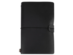 Caderno De Viagem Clássico De Couro Sintético, Personalizado, Recarregável, Diário, Bloco De Notas (preto)
