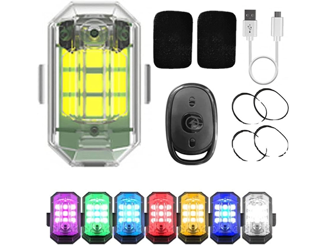 Luz Estroboscópica Led Sem Fio De Alto Brilho, 7 Cores, Luzes Estroboscópicas Led Para Aeronaves E Carregamento Usb, Luz