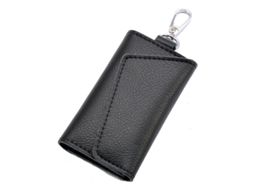 2026 cartera de Chaves de Couro Unissex com 6 Ganchos e Fecho de Flap, Portachaves 2.6"x4.3"