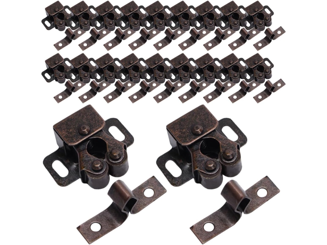 Ukcoco 20 Peças Fechos De Armário Para Rv E Trava Rolete Porta Com Roletes Esfera Dupla, Aço Laminado A Frio