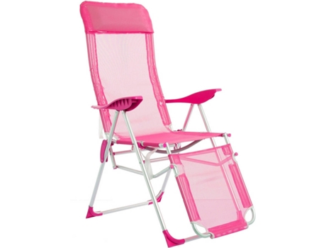 Cadeira de Praia  (Rosa - Alumínio - 115x61x66 cm)
