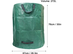 2 Sacos de Folhas 272L D67Xh76Cm Ferramentas de Jardinagem