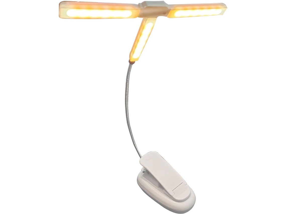 Luminária De Leitura Com Clipe – Brilho Ajustável E Flexível Para Antes Dormir Led Recarregável Quarto, Escritório E