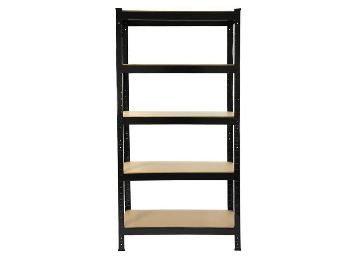 5 Estantes T Rax De Aço Preto Sem Parafusos 75 Cm X 30 Cm Perfeitas Para Armazenamento Em Oficina, Bricolage, Garagem, Armazém
