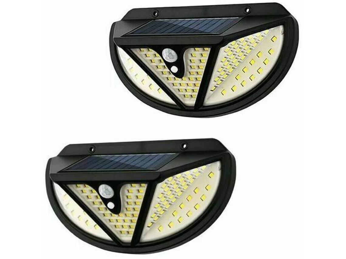Luz de parede solar externa, 2 unidades, 74 LEDs, sensor infravermelho, IP65, jardim NOVA LINE