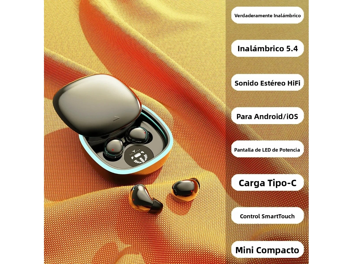 (preto) Fones De Ouvido Intra-auriculares Bluetooth Mini Ultracompactos Com Cancelamento De Ruído