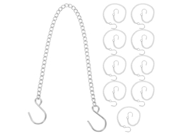 Conjunto De 10 Correntes De Aço Inoxidável Com Ganchos Reforçados Para Pendurar Placas.