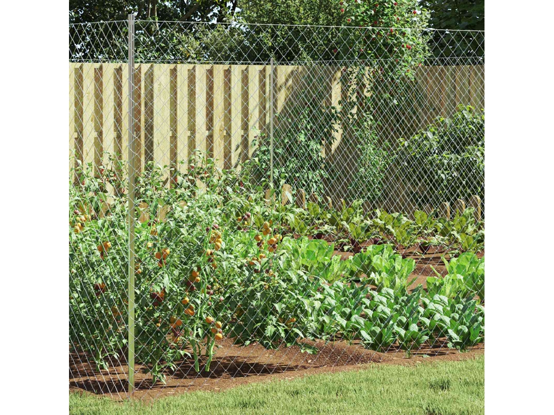 Vidaxl Cerca De Malha Galvanizado 2 X 10 M Vidro