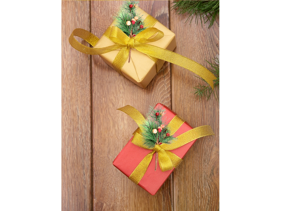 Ramos De Natal Mini Verdes Pvc Inserção Embalagem Individual