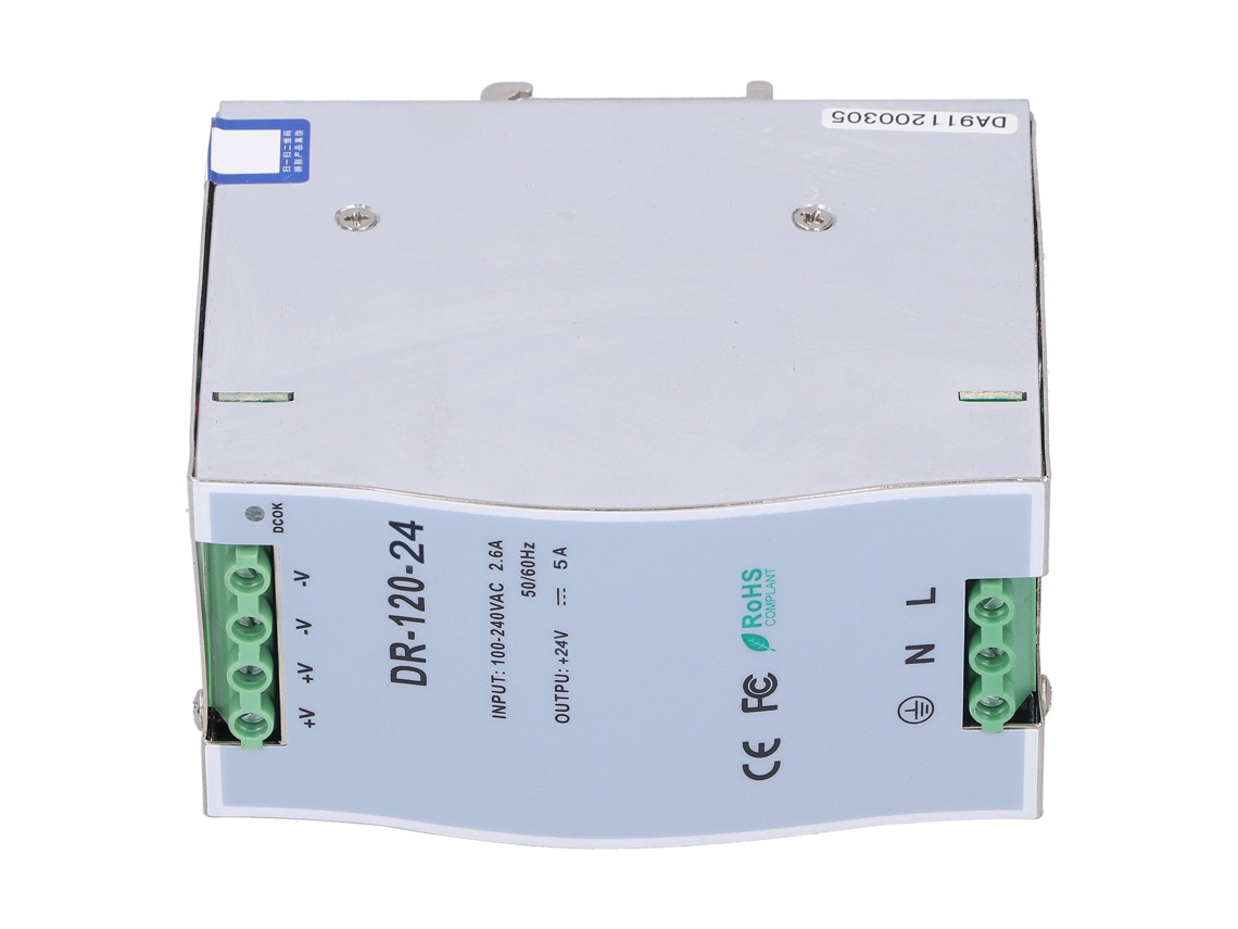 Fonte de Alimentação Chaveada Rail Dr/din Série Regulável Led Industrial Dr 120 24