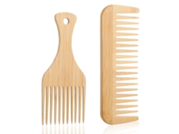 Juego De 2 Peines Anchos De Madera Antiestáticos