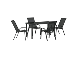 Maison Exclusive - Conjunto De Jantar Para Jardim 5 Pcs Preto