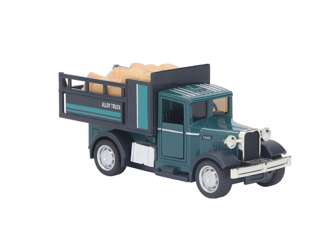 Primerox brinquedo Modelo Caminhão de Liga 1:32 com Som Luz Tração Ré Transportador Vintage