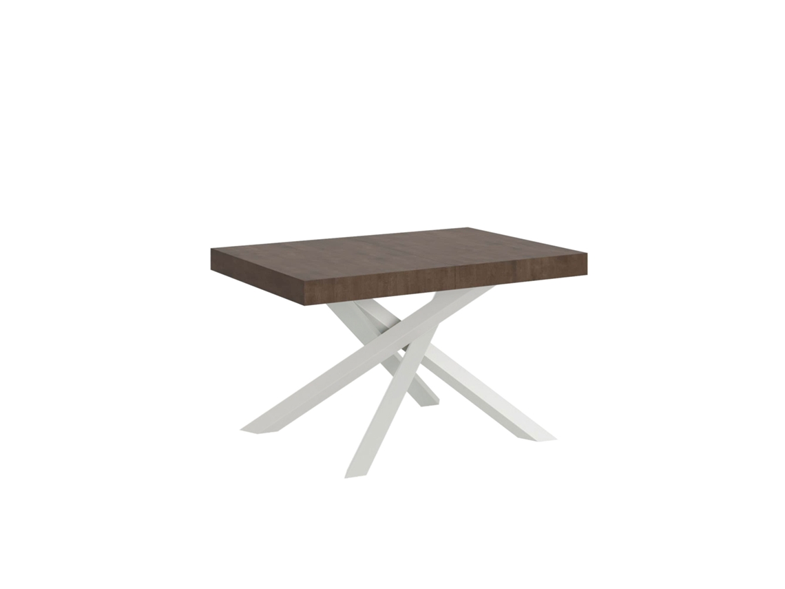 Mesa Extensível 130/234x90 Cm Volantis Pernas Brancas Nogueira Itamoby