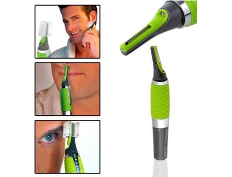 Aparador a bateria para pêlos do nariz e das orelhas OLALI - Preto e verde - Funcionamento sem fio - Duração da bateria 60 min OLALI