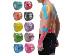 Lurelia Fita Cinesiologia Bandagem Elástica Muscular Para Ginástica Esportiva, 7, 5 Cm X 500 Cm, Fita De Cinesiologia Dourada