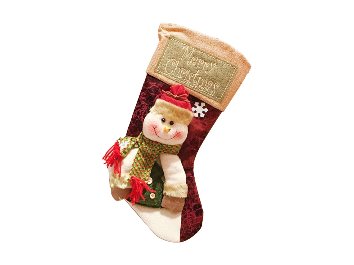 Meia de Natal Personalizada Artesanal com Boneco de Neve