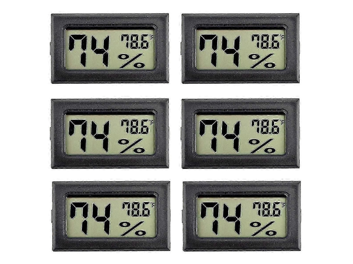 6pack Mini Higrômetro Medidor De Umidade Interior Higrômetro Medições Digitais Umidade